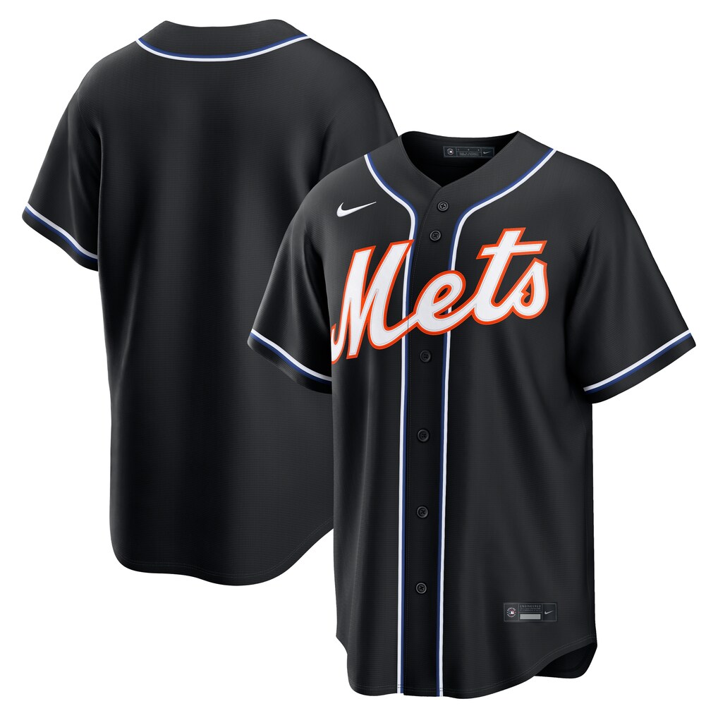 Men's New York Mets Nike Fashion Replica Black Out Jersey - U-jersey