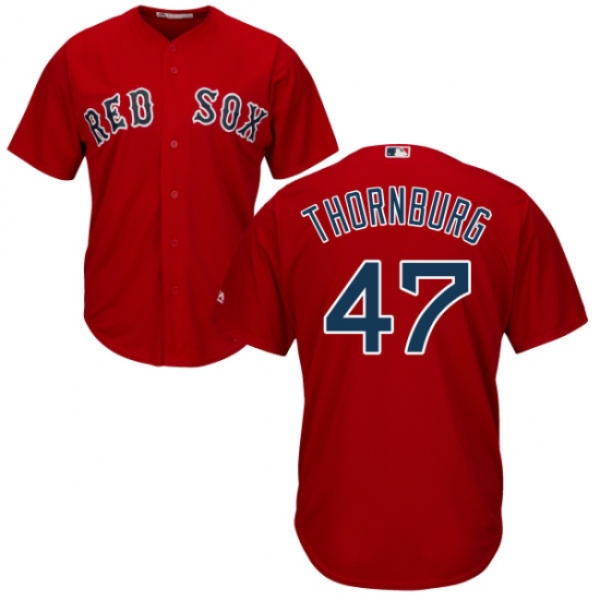 Youth Majestic Boston Red Sox #47 Tyler Thornburg Replica Red Alternate Home Cool Base MLB Jersey - Ujersey