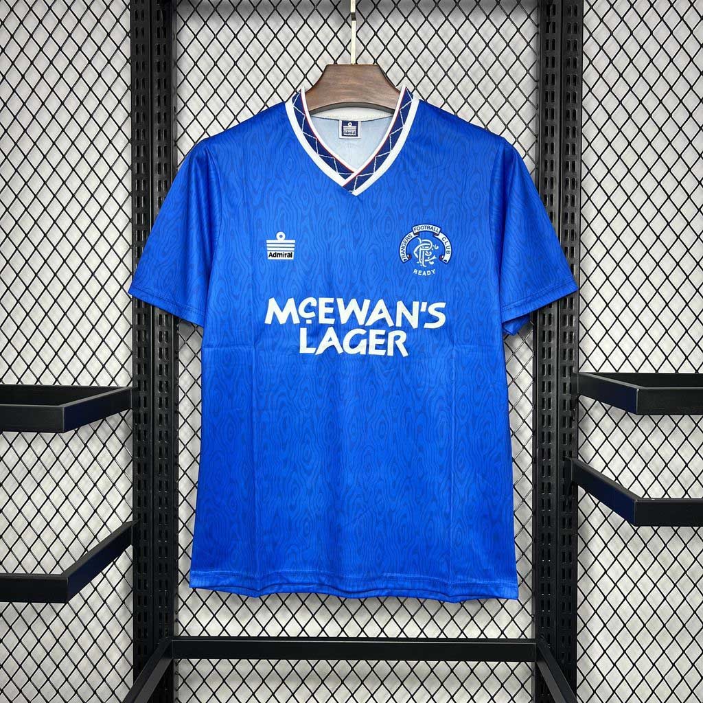Rangers FC Retro Soccer Jersey Home Custom Shirt 1990-92 - ujerseystore