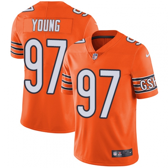 Youth Nike Chicago Bears #97 Willie Young Limited Orange Rush Vapor Untouchable NFL Jersey - Ujersey