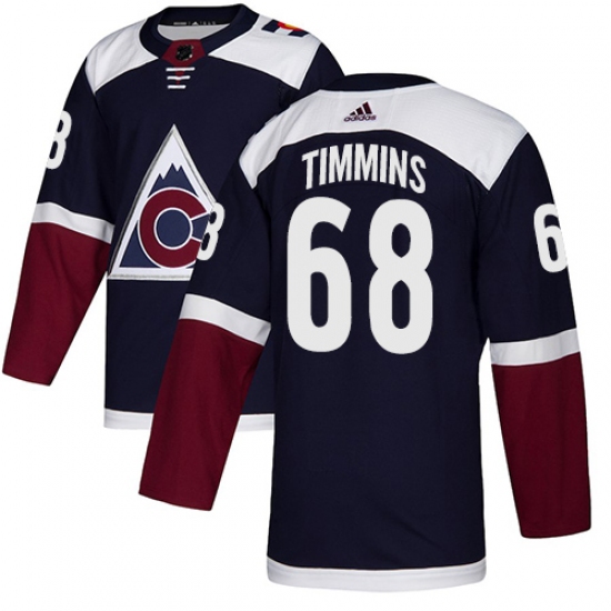 Men's Adidas Colorado Avalanche #68 Conor Timmins Authentic Navy Blue Alternate NHL Jersey - Ujersey