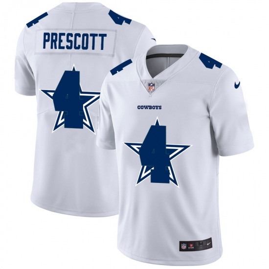 Men's Dallas Cowboys #4 Dak Prescott White Nike White Shadow Edition Limited Jersey - Ujersey