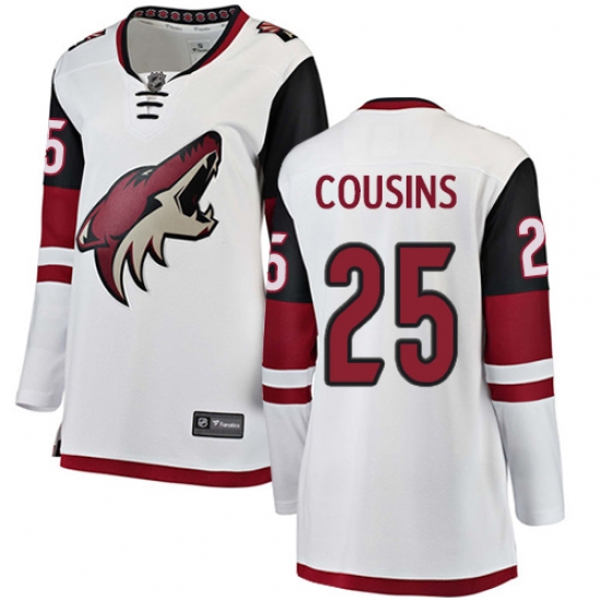 Women's Arizona Coyotes #25 Nick Cousins Authentic White Away Fanatics Branded Breakaway NHL Jersey - Ujersey