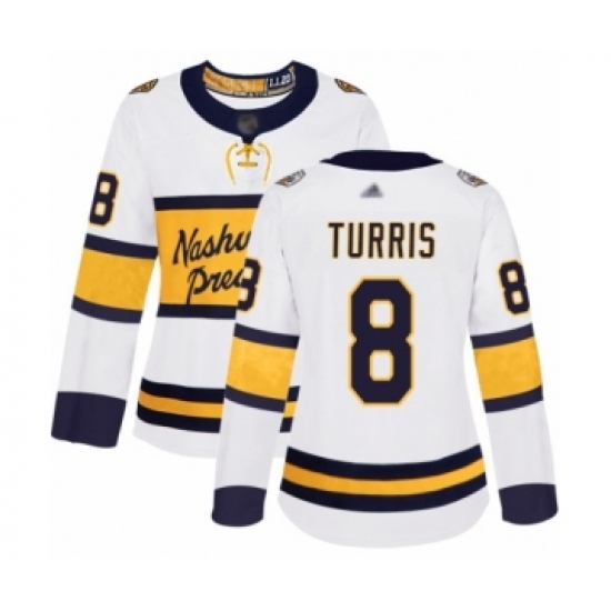 Women's Nashville Predators #8 Kyle Turris Authentic White 2020 Winter Classic Hockey Jersey - Ujersey