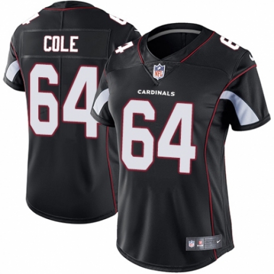 Women's Nike Arizona Cardinals #64 Mason Cole Black Alternate Vapor Untouchable Limited Player NFL Jersey - Ujersey