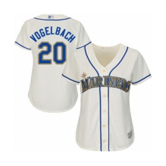 Women's Seattle Mariners #20 Daniel Vogelbach Authentic Cream Alternate Cool Base Baseball Player Jersey