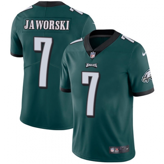 Men's Nike Philadelphia Eagles #7 Ron Jaworski Midnight Green Team Color Vapor Untouchable Limited Player NFL Jersey - Ujersey