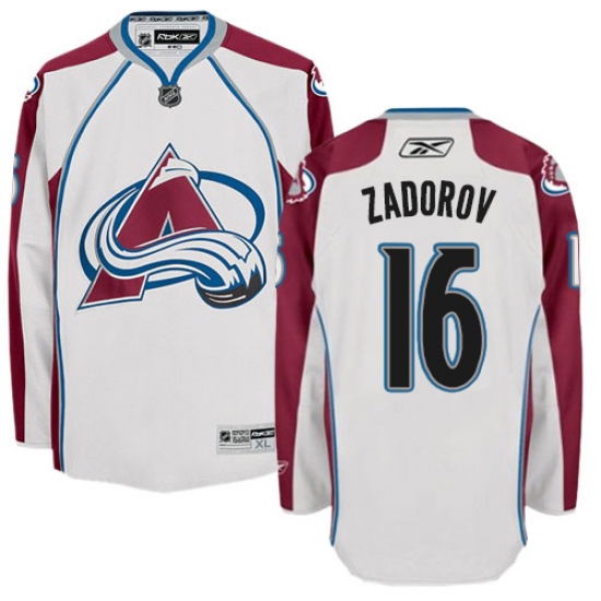 Men's Reebok Colorado Avalanche #16 Nikita Zadorov Authentic White Away NHL Jersey - Ujersey