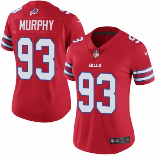 Women's Nike Buffalo Bills #93 Trent Murphy Limited Red Rush Vapor Untouchable NFL Jersey - Ujersey