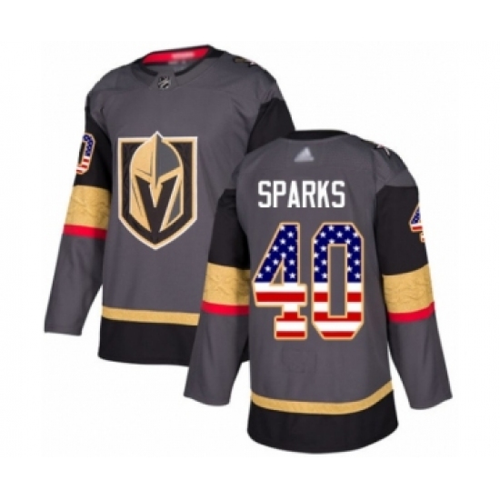 Youth Vegas Golden Knights #40 Garret Sparks Authentic Gray USA Flag Fashion Hockey Jersey - Ujersey