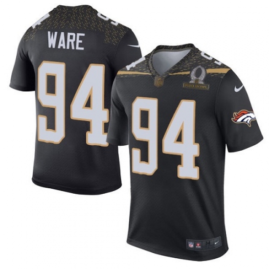 Men's Nike Denver Broncos #94 DeMarcus Ware Elite Black Team Irvin 2016 Pro Bowl NFL Jersey - Ujersey
