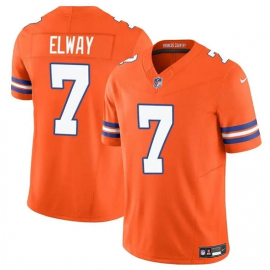 Men's Denver Broncos #7 John Elway Orange F.U.S.E. Mile High Collection 1977 Throwback Vapor Limited Football Stitched Jersey - Ujersey