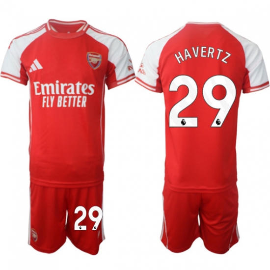 Men's Arsenal F.C #29 Kai Lukas Havertz Red 2025 Home Soccer Jersey Suit