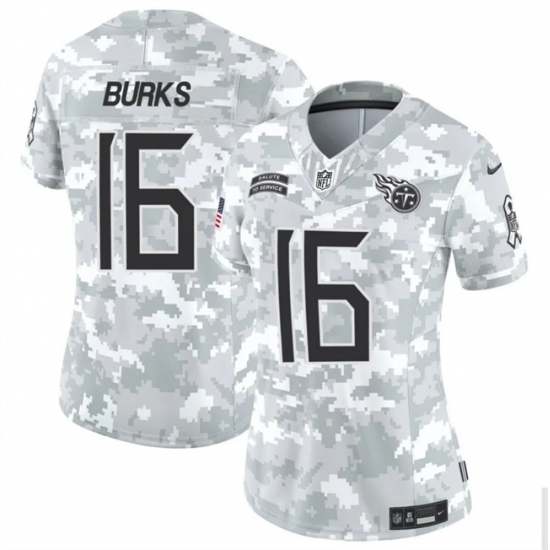 Women's Tennessee Titans #16 Treylon Burks 2024 F.U.S.E Arctic Camo Salute To Service Limited Stitched Football Jersey(Run Small) - Ujersey