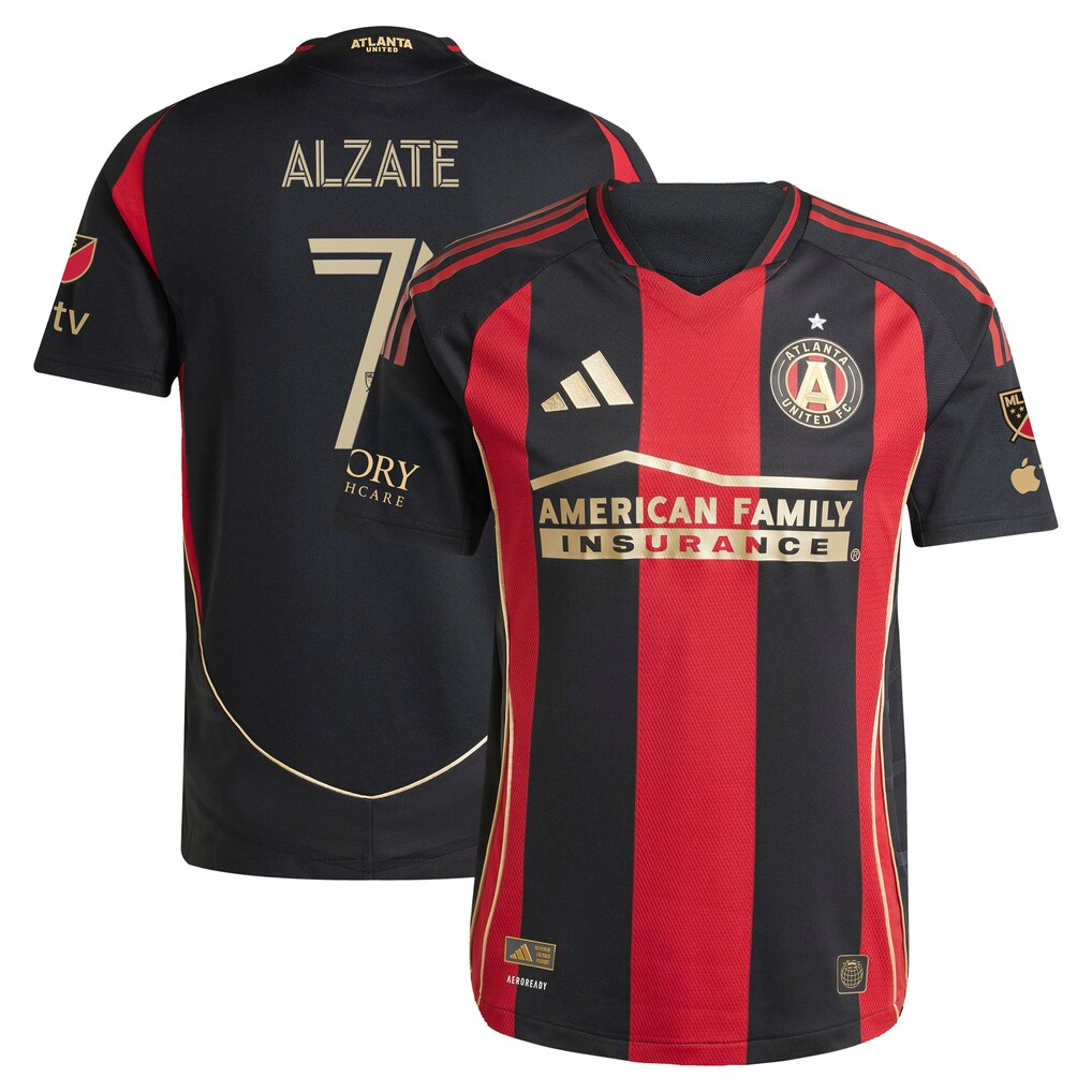 Men's Atlanta United FC Steven Alzate adidas Black 2025 The Connector On-Field Authentic Jersey - Ujersey