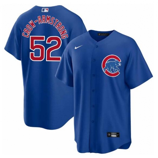 Men's Chicago Cubs #52 Pete Crow-Armstrong Blue 2024 Cool Base Stitched Baseball Jersey - Ujersey