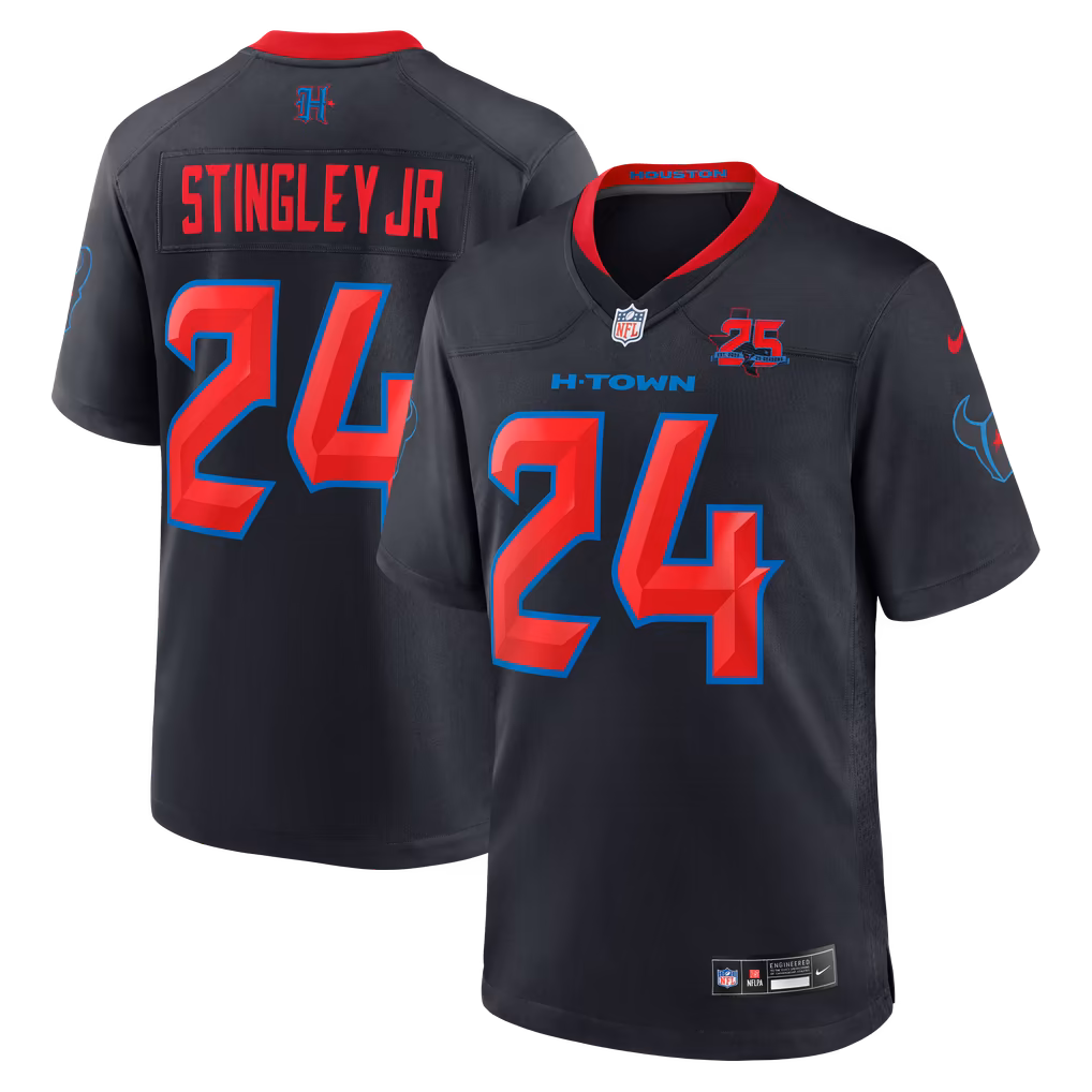Men's Houston Texans Derek Stingley Jr. Nike Navy Alternate 2 25th Season Game Jersey