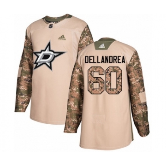 Men's Adidas Dallas Stars #60 Ty Dellandrea Authentic Camo Veterans Day Practice NHL Jersey - Ujersey