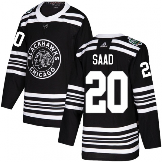Men's Adidas Chicago Blackhawks #20 Brandon Saad Authentic Black 2019 Winter Classic NHL Jersey - Ujersey