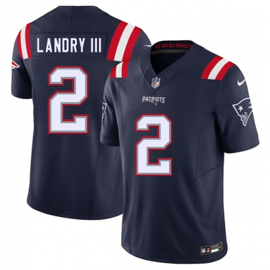 Men's New England Patriots #2 Harold Landry III Navy 2025 F.U.S.E. Vapor Limited Football Stitched Jersey - Ujersey