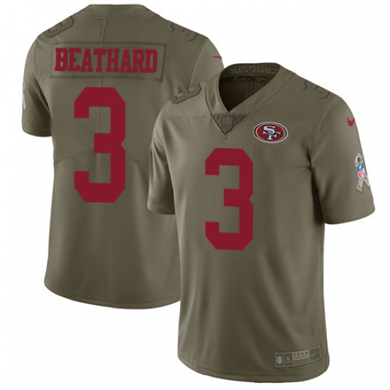 Youth Nike San Francisco 49ers #3 C. J. Beathard Limited Olive 2017 Salute to Service NFL Jersey - Ujersey