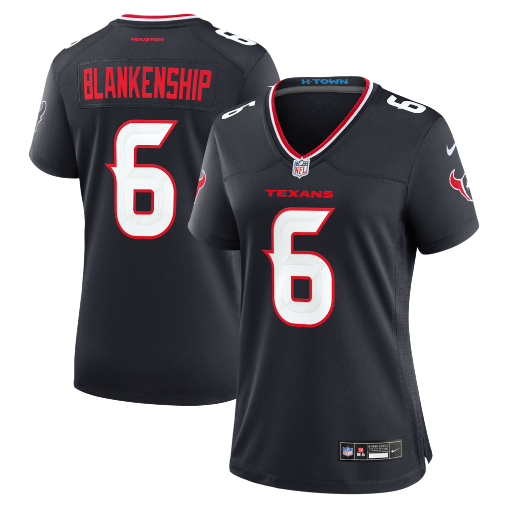 Women's Houston Texans Reed Blankenship Nike Navy Team Game Jersey - Ujersey Shop