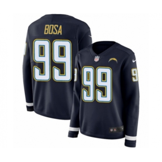 Women's Nike Los Angeles Chargers #99 Joey Bosa Limited Navy Blue Therma Long Sleeve NFL Jersey - Ujersey