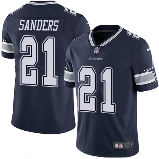 Men's Nike Dallas Cowboys #21 Deion Sanders Navy Blue Team Color Vapor Untouchable Limited Player NFL Jersey - Ujersey