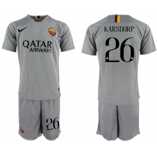Roma #26 Karsdorp Away Soccer Club Jersey