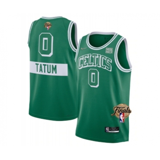 Men's Boston Celtics #0 Jayson Tatum 2022 Green NBA Finals Stitched Jersey - Ujersey