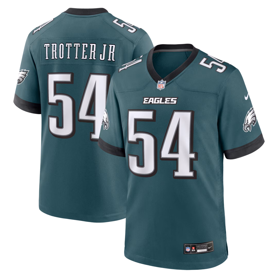 Men's Philadelphia Eagles Jeremiah Trotter Jr. Nike Midnight Green Team Game Jersey - Ujersey