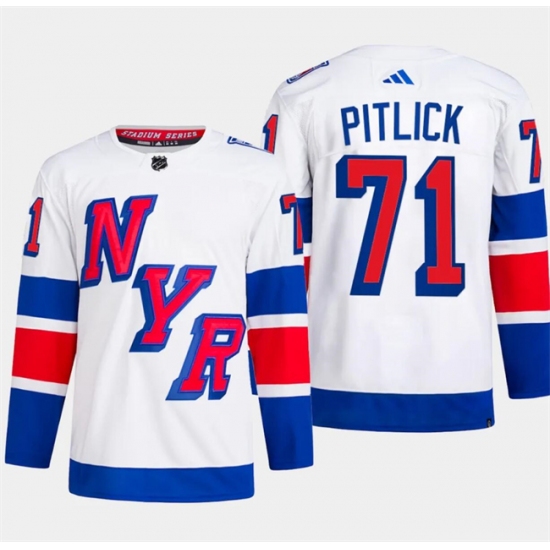 Men's New York Rangers #71 Tyler Pitlick White 2024 Stadium Series Stitched Jersey - Ujersey