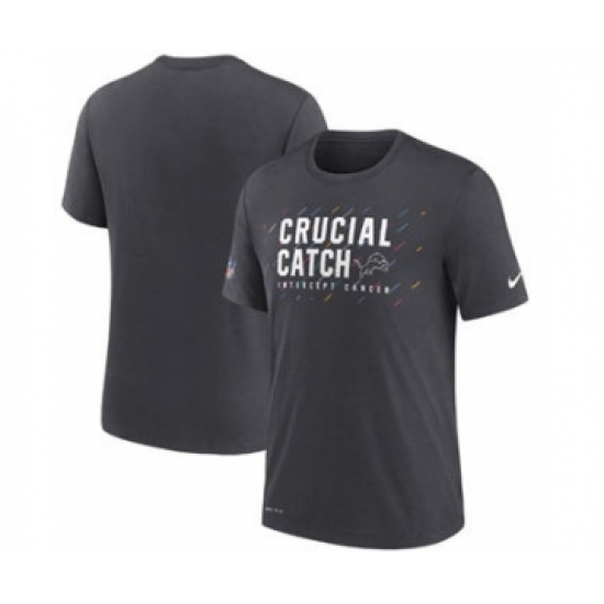 Men's Detroit Lions Charcoal 2021 Crucial Catch Performance T-Shirt - Ujersey