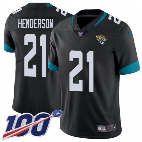 Youth Jacksonville Jaguars #21 C.J. Henderson Black Team Color Stitched 100th Season Vapor Untouchable Limited Jersey - Ujersey