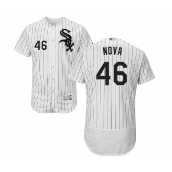 Men's Chicago White Sox #46 Ivan Nova White Home Flex Base Authentic Collection Baseball Jersey - Ujersey
