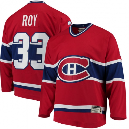 Youth Montreal Canadiens #33 Patrick Roy Authentic Red Home Fanatics Branded Breakaway NHL Jersey - Ujersey