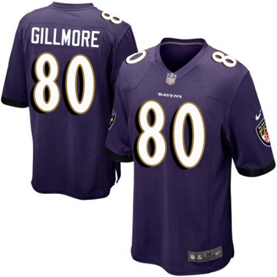 Men's Nike Baltimore Ravens #80 Crockett Gillmore Game Purple Team Color NFL Jersey - Ujersey