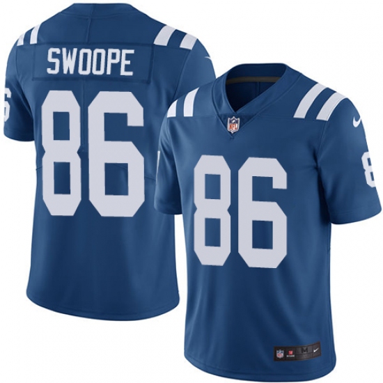 Youth Nike Indianapolis Colts #86 Erik Swoope Royal Blue Team Color Vapor Untouchable Limited Player NFL Jersey - Ujersey