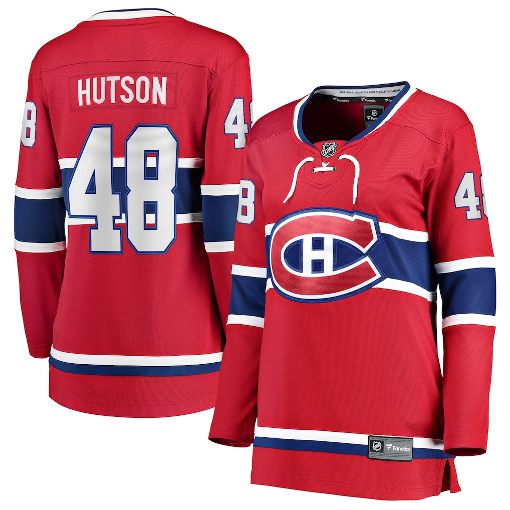Women's Montreal Canadiens Lane Hutson Fanatics Red Home Breakaway Player Jersey - ujerseystore