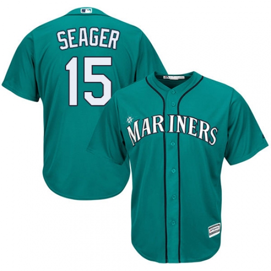 Men's Majestic Seattle Mariners #15 Kyle Seager Replica Teal Green Alternate Cool Base MLB Jersey - Ujersey