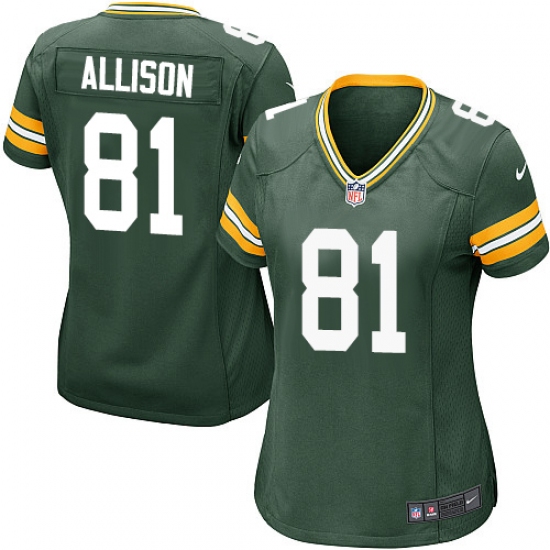 Women's Nike Green Bay Packers #81 Geronimo Allison Game Green Team Color NFL Jersey
