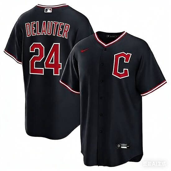 Men's Cleveland Guardians #24 Chase DeLauter Navy 2025 Alternate Limited Stitched Baseball Jersey - Ujersey