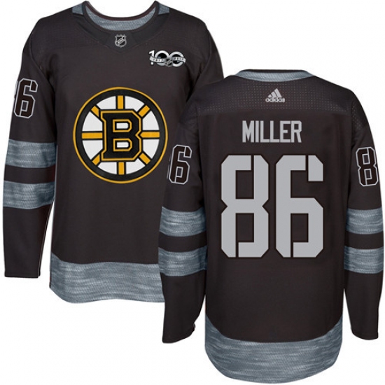 Men's Adidas Boston Bruins #86 Kevan Miller Authentic Black 1917-2017 100th Anniversary NHL Jersey - Ujersey