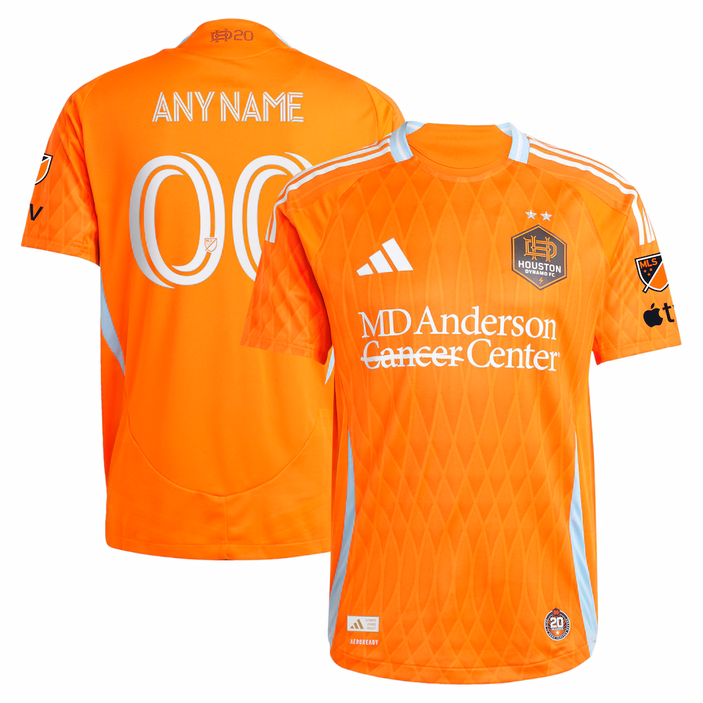 Men's Houston Dynamo FC adidas Orange 2025 Season 20 On-Field Authentic Custom Jersey - Ujersey NHL