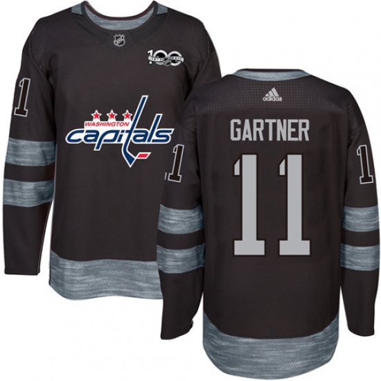 Men's Adidas Washington Capitals #11 Mike Gartner Premier Black 1917-2017 100th Anniversary NHL Jersey - Ujersey