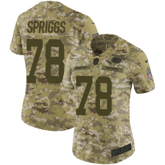 Women's Nike Green Bay Packers #78 Jason Spriggs Limited Camo 2018 Salute to Service NFL Jersey - Ujersey