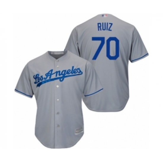 Youth Los Angeles Dodgers #70 Keibert Ruiz Authentic Grey Road Cool Base Baseball Player Jersey - Ujersey