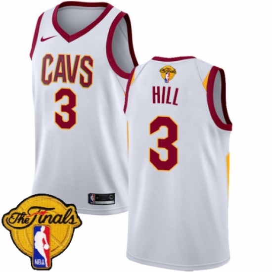 Youth Nike Cleveland Cavaliers #3 George Hill Authentic White 2018 NBA Finals Bound NBA Jersey - Association Edition - Ujersey