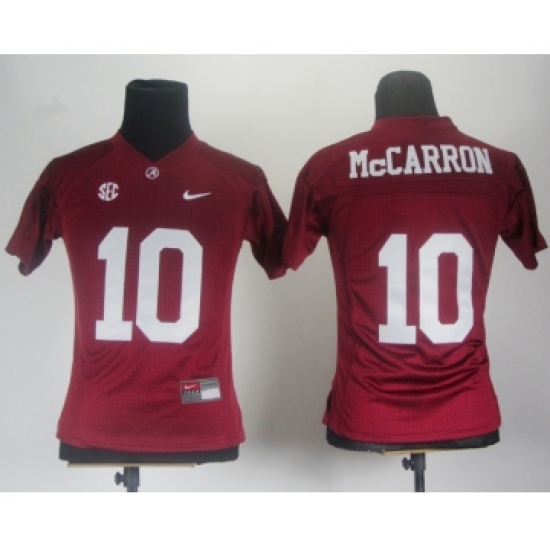 Women Alabama Crimson Tide 10 McCarron Red 2012 SEC Patch Jerseys - Ujersey
