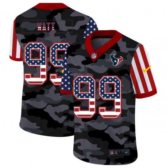 Men's Houston Texans #99 J.J. Watt Camo Flag Nike Limited Jersey - Ujersey